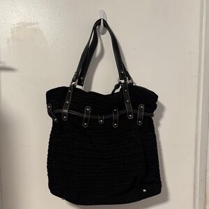 The Sak Black Tote Bag with Leather Straps